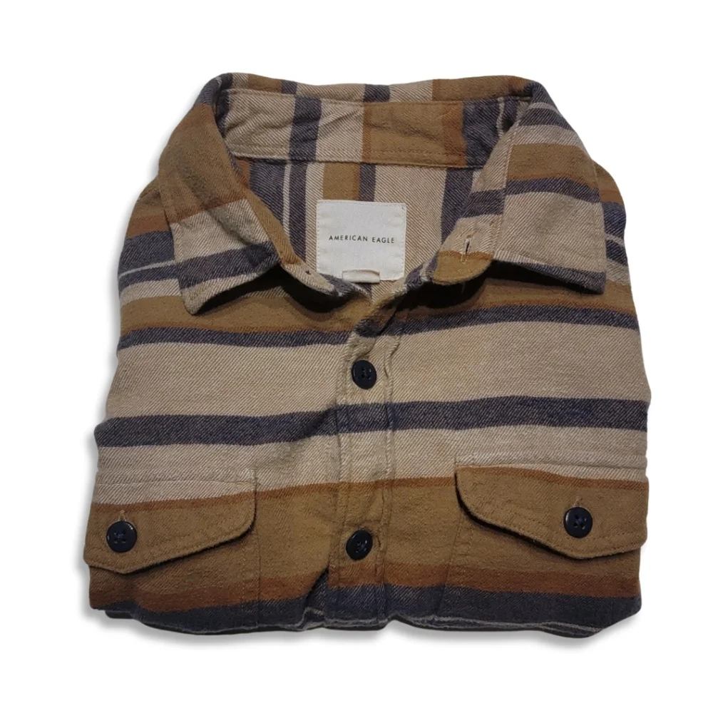 American Eagle Southwestern Twill Soft Flannel Shirt - Picture 2 of 7